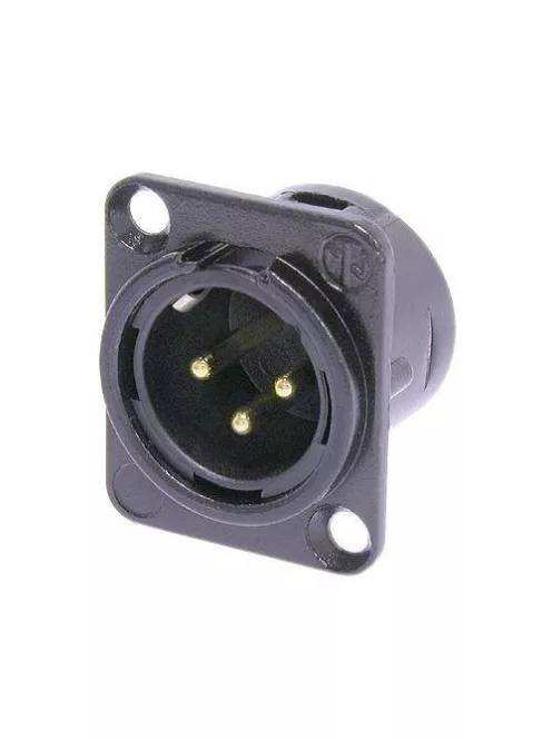 Neutrik NC3MDLB1 3 pólusú XLR dugó aranyozott érintkező, fekete