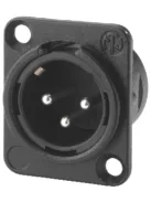 Neutrik NC3MDL1BAG 3 pólusú XLR dugó ezüstözött érintkező, fekete