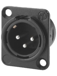 NC3MDL1BAG 3 pólusú XLR dugó ezüstözött érintkező, fekete - Kábel, csatl./Csatlakozó/XLR csatla