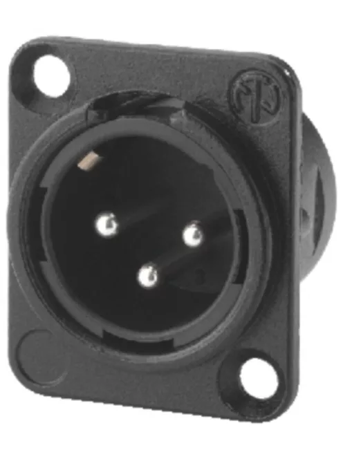 Neutrik NC3MDL1BAG 3 pólusú XLR dugó ezüstözött érintkező, fekete