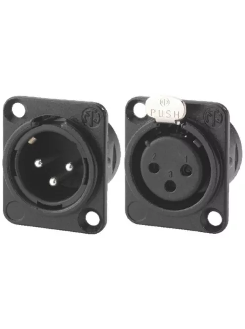 Neutrik NC3MDL1BAG 3 pólusú XLR dugó ezüstözött érintkező, fekete