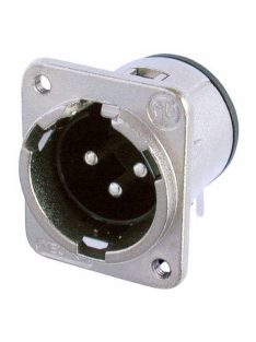 NC3MDM3H 3 pólusú XLR dugó vízszintes nyákhoz, ezüstözött érintkező, M3 csavarral szerelhető - 