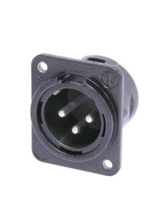 NC3MDM3LBAG1 3 pólusú XLR dugó vízszintes nyákhoz, ezüstözött érintkező, M3-as csavarral szerel