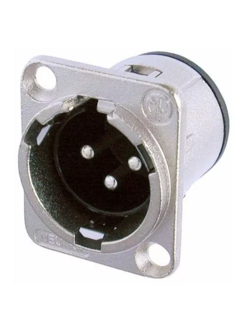 Neutrik NC3MDV 3 pólusú XLR dugó függőleges nyákhoz, ezüstözött érintkező,