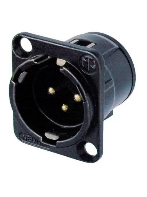 Neutrik NC3MDVBAG 3 pólusú XLR dugó függőleges nyákhoz, ezüstözött érintkező, fekete