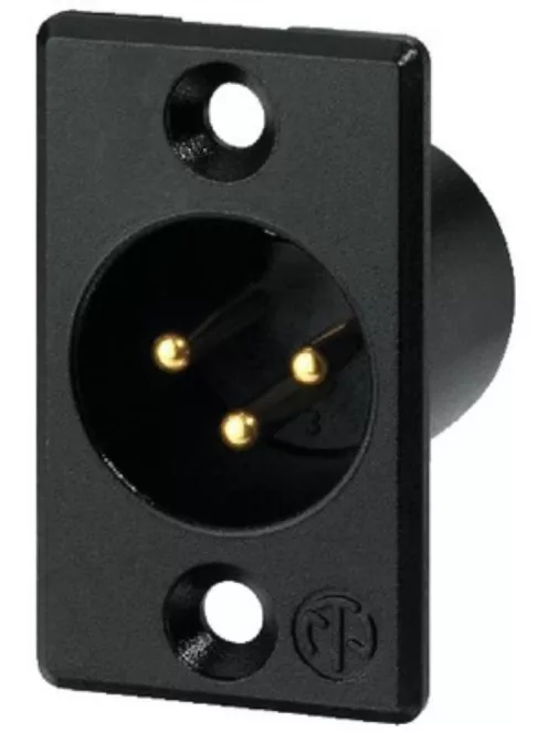 Neutrik NC3MPB 3 pólusú XLR dugó aranyozott érintkező, fekete
