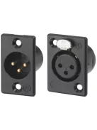 Neutrik NC3MPB 3 pólusú XLR dugó aranyozott érintkező, fekete