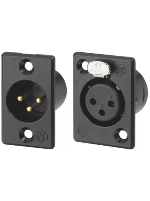 Neutrik NC3MPB 3 pólusú XLR dugó aranyozott érintkező, fekete