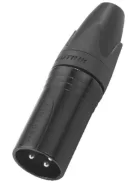 Neutrik NC3MXXBAG 3 pólusú XLR dugó egyenes, lengő, fekete ház