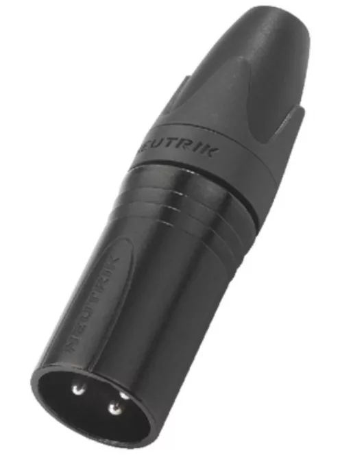 Neutrik NC3MXXBAG 3 pólusú XLR dugó egyenes, lengő, fekete ház