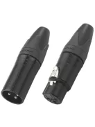 Neutrik NC3MXXBAG 3 pólusú XLR dugó egyenes, lengő, fekete ház