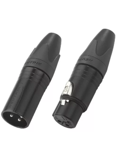 Neutrik NC3MXXBAG 3 pólusú XLR dugó egyenes, lengő, fekete ház