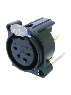   Neutrik NC4FAV 4 pólusú XLR aljzat függőleges nyákhoz, retesszel