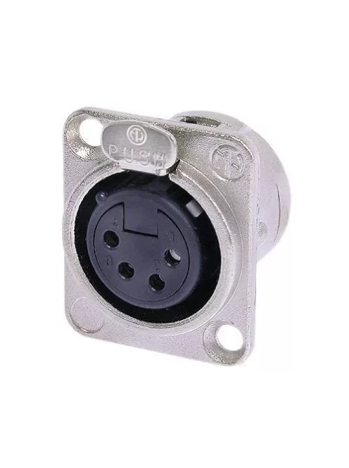 Neutrik NC4FDL1 4 pólusú XLR aljzat ezüstözött érintkező,
