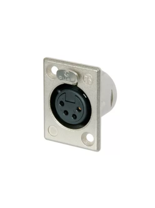 Neutrik NC4FP1 4 pólusú XLR aljzat ezüstözött érintkező,