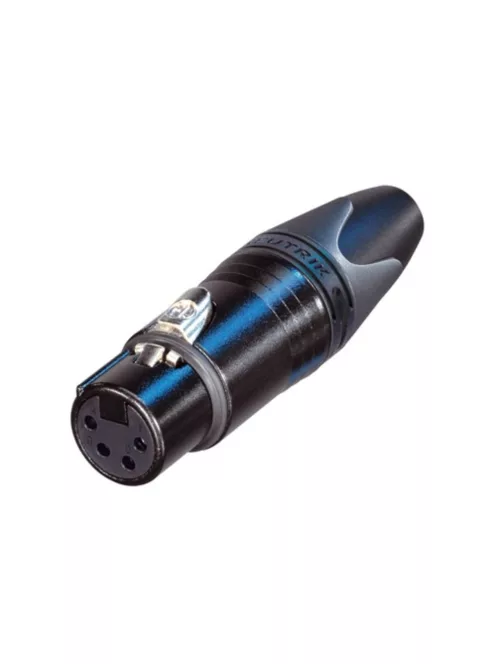 Neutrik NC4FXXB 4 pólusú XLR aljzat egyenes, lengő, aranyozott érintkező, fekete ház