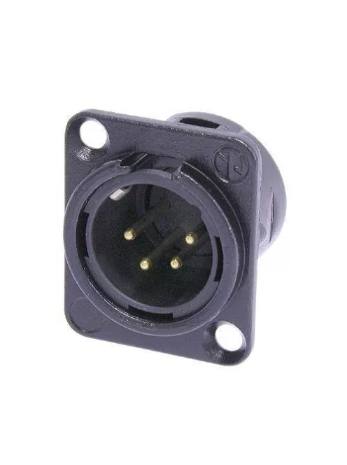 Neutrik NC4MDL1B 4 pólusú XLR dugó aranyozott érintkező, fekete