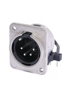   Neutrik NC4MDM3H 4 pólusú XLR dugó vízszintes nyákhoz, ezüstözött érintkező, M3 csavarral szerelhető