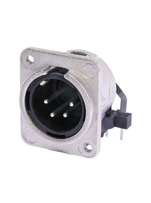 Neutrik NC4MDM3H 4 pólusú XLR dugó vízszintes nyákhoz, ezüstözött érintkező, M3 csavarral szerelhető