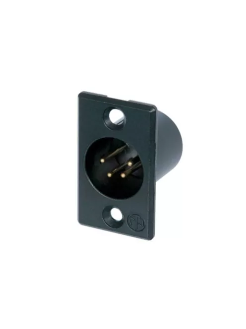 Neutrik NC4MPB 4 pólusú XLR dugó aranyozott érintkező, fekete