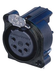 NC5FBVB 5 pólusú XLR aljzat fekete, függőleges nyákhoz, retesszel - Kábel, csatl./Csatlakozó/XL