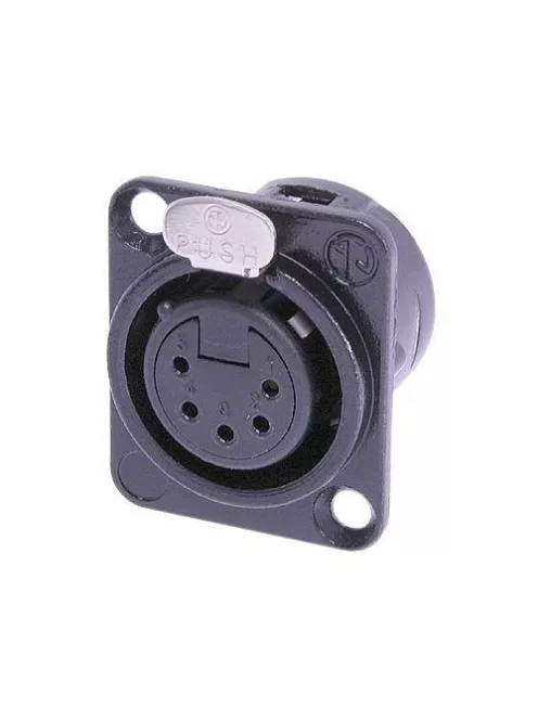 Neutrik NC5FDL1B 5 pólusú XLR aljzat aranyozott érintkező, fekete