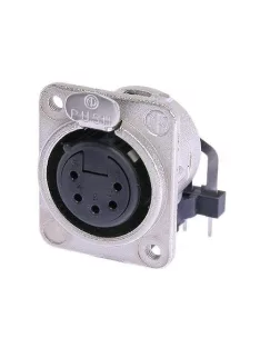   Neutrik NC5FDM3H 5 pólusú XLR aljzat vízszintes nyákhoz, ezüstözött érintkező, M3 csavarral szerelhető