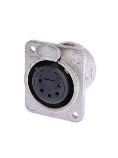   Neutrik NC5FDM3L1 5 pólusú XLR aljzat vízszintes nyákhoz, ezüstözött érintkező, M3-as csavarral szerelhető