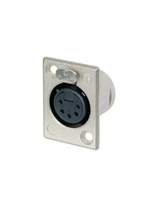 Neutrik NC5FP1 5 pólusú XLR aljzat ezüstözött érintkező,