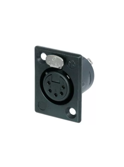 Neutrik NC5FP1B 5 pólusú XLR aljzat aranyozott érintkező, fekete