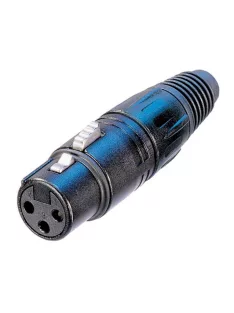   Neutrik NC5FXB 5 pólusú XLR aljzat egyenes, lengő, aranyozott érintkező, fekete ház