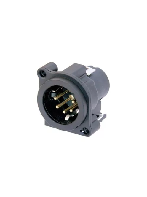 Neutrik NC5MBVSW 5 pólusú XLR dugó függőleges nyákhoz, retesszel, kapcsolós