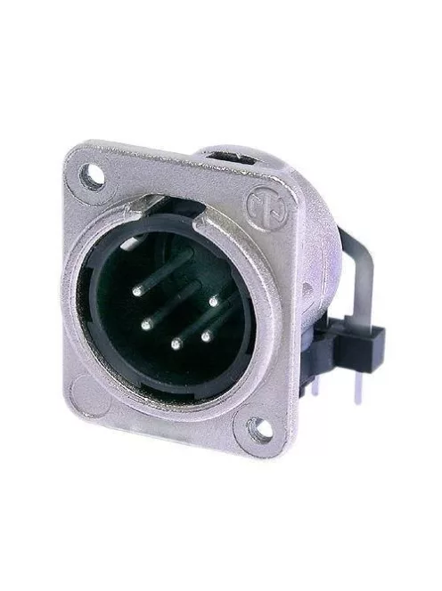 Neutrik NC5MDM3H 5 pólusú XLR dugó vízszintes nyákhoz, ezüstözött érintkező, M3 csavarral szerelhető