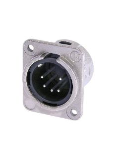 NC5MDM3L1 5 pólusú XLR dugó vízszintes nyákhoz, ezüstözött érintkező, M3-as csavarral szerelhet