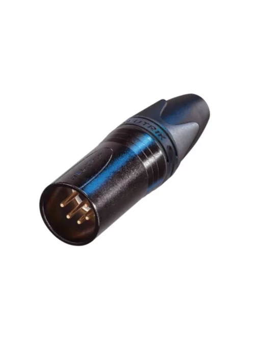 Neutrik NC5MXXB 5 pólusú XLR dugó egyenes, lengő, aranyozott érintkező, fekete ház