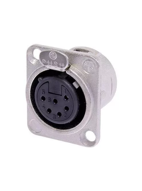 Neutrik NC6FDL1 6 pólusú XLR aljzat ezüstözött érintkező,