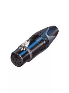   Neutrik NC6FXXB 6 pólusú XLR aljzat egyenes, lengő, aranyozott érintkező, fekete ház
