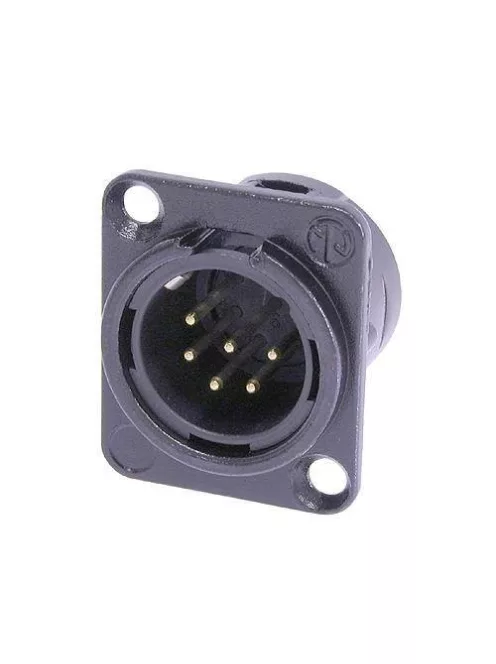 Neutrik NC6MDL1B 6 pólusú XLR dugó aranyozott érintkező, fekete