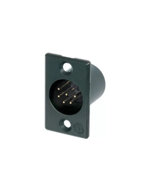 Neutrik NC6MPB 6 pólusú XLR dugó aranyozott érintkező, fekete