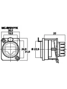 NE8FDVYK EtherCon D-sorozatú ház, IDC/Krone háttérrel, nikkel - Kábel, csatl./Csatlakozó/Egyéb 