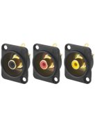 NF2DB0 RCA aljzat fekete D házzal fekete - Kábel, csatl./Csatlakozó/RCA csatlakozó