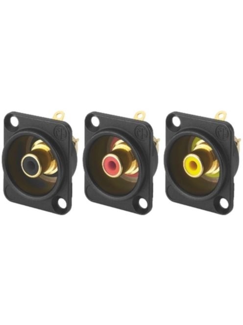 NF2DB0 RCA aljzat fekete D házzal fekete - Kábel, csatl./Csatlakozó/RCA csatlakozó