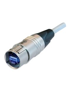   Neutrik NKE6S1WOC CAT6 szerelt kábel 1 m hosszú, egyik végén fémházzal védve