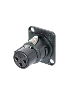   Neutrik NM3FDB csatlakozó modul 3 pólusú XLR dugó, fekete ház