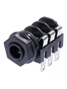   Neutrik NMJ6HFS 6,3-as sztereó aljzat beépíthető, 2-szeres kapcsoló, M műanyag ház, műanyag rögzítő,