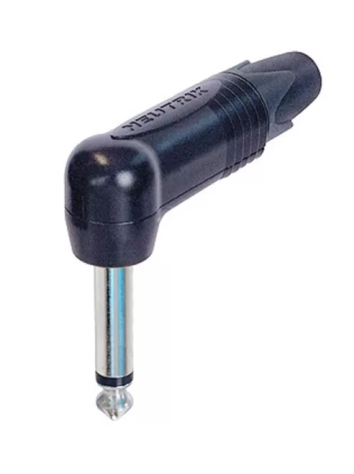 Neutrik NP2RXBAG 6,3-as monó jack dugó pipa alakú, fekete házzal