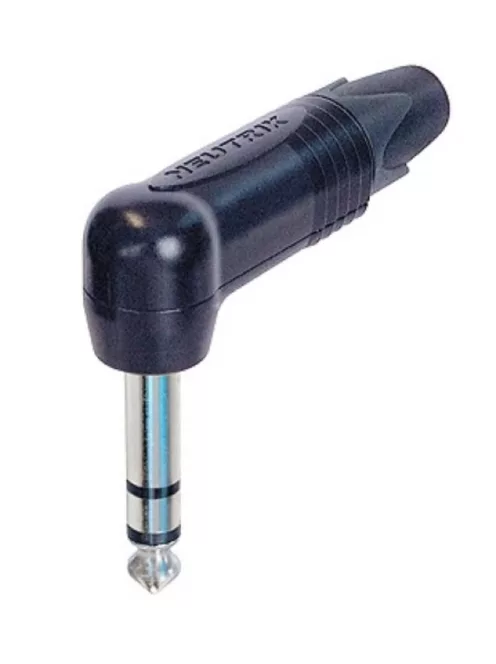 Neutrik NP3RXBAG 6,3-as sztereó jack dugó pipa alakú, fekete házzal