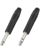 NP3XBAG 6,3-as sztereó Jack dugó fekete házzal - Kábel, csatl./Csatlakozó/Jack 6,3mm csatlakozó