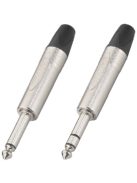 NP3X 6,3-as sztereó Jack dugó fényes házzal - Kábel, csatl./Csatlakozó/Jack 6,3mm csatlakozó