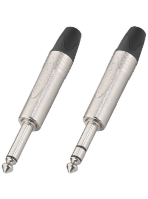 NP3X 6,3-as sztereó Jack dugó fényes házzal - Kábel, csatl./Csatlakozó/Jack 6,3mm csatlakozó